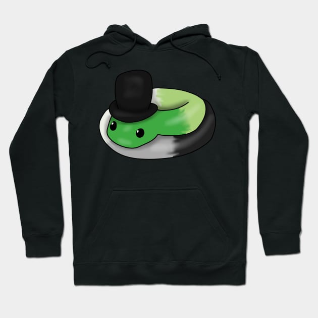 Aromantic Snake in a top hat Hoodie by Becky-Marie